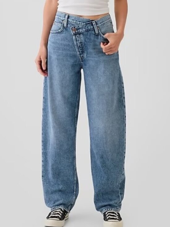 GAP Denim - HIGH RISE CROSSOVER BARREL JEANS - GAP SIZE 28/6R